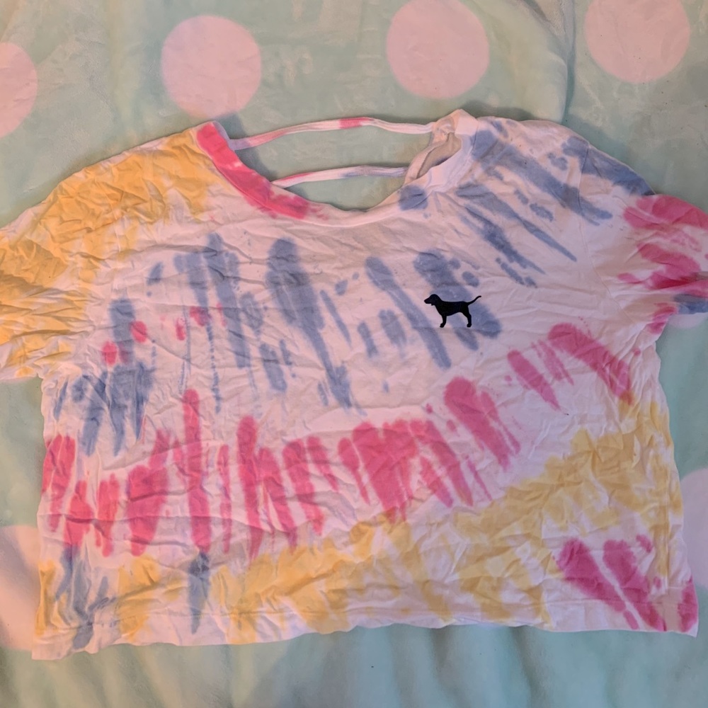 PINK tye dye crop top